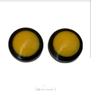 Ina Yellow and Black Circle Earrings